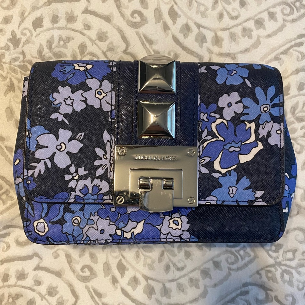 Michael Kors Blue Floral Crossbody Bag